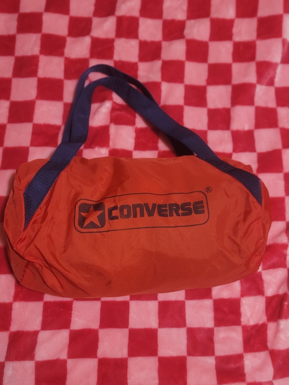 Converse Red Duffel with Navy Blue Straps